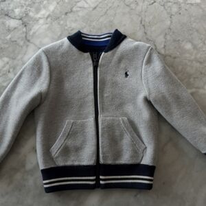 Ralph Lauren Reversible Gray and Navy Kids Sweater Size 3T